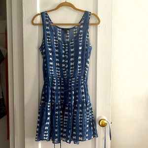 J.Crew Indigo Shibori Tank Dress (Faded Adire)